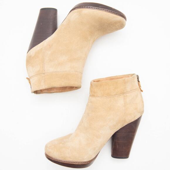 Modern Vintage Tan Suede Allison Ankle Boots Size 8 - Picture 5 of 11
